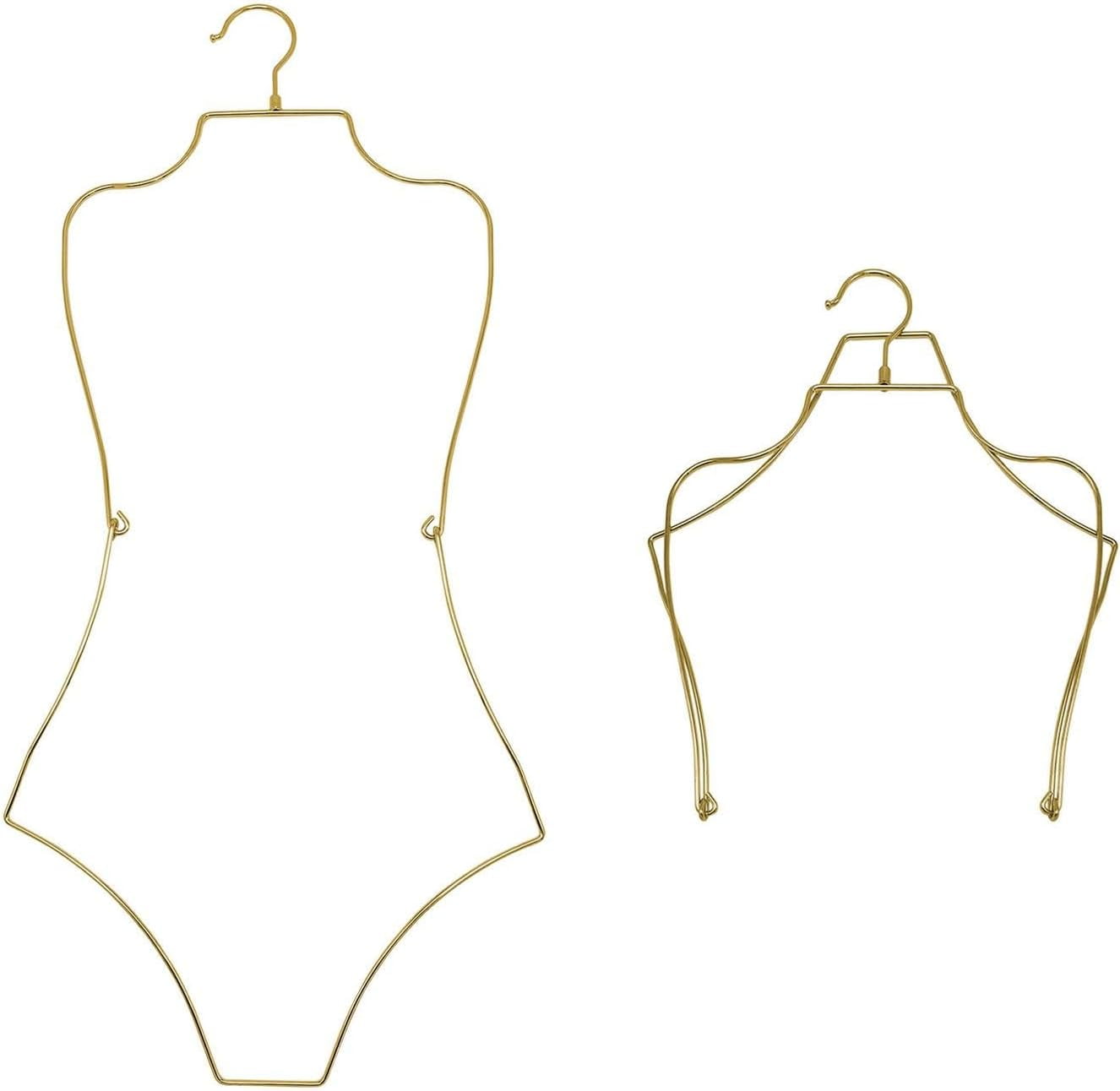 ABPETE Swimsuit Hanger Lingerie Hanger Bathing Suit Hanger Display Hanger,Bikini Hanger Body Shape Display Rack Adults Accessories, Gold