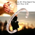 thumbnail image 5 of Bible Verse Bracelet Above All Else Guard Your Heart Prov 4:23 Cuff Bangle Bracelet,Christian Quote Religious Jewelry,Proverbs 4:23, 5 of 6
