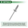 thumbnail image 5 of Dome Head Large Flange Blind Rivets 5mm Grip Diameter 12mm Grip Length 9.35mm Flange Diameter Stainless Steel Silver Tone 50 Pcs, 5 of 7