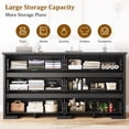 thumbnail image 6 of LainTene Farmhouse 6 Drawer Dresser Set of 2 for Bedroom, 54" Wide Black Wood Dressers with Carved Panel, Rustic Vintage Storage Cabinet, 6 of 10