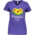 thumbnail image 3 of Inktastic Hawaii Girl Hibiscus Flowers Women's V-Neck T-Shirt, 3 of 5