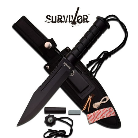 FIXED BLADE KNIFE Survival Hunting Tactical Black Combat Military Rambo
