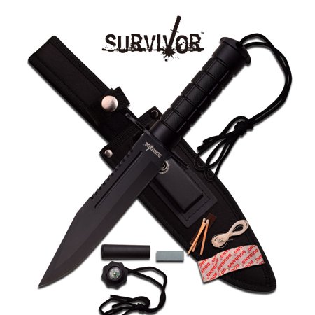Edge Tactical Fixed Blade Knife - FIXED BLADE KNIFE Survival Hunting Tactical Black Combat Military Rambo HK-786BK