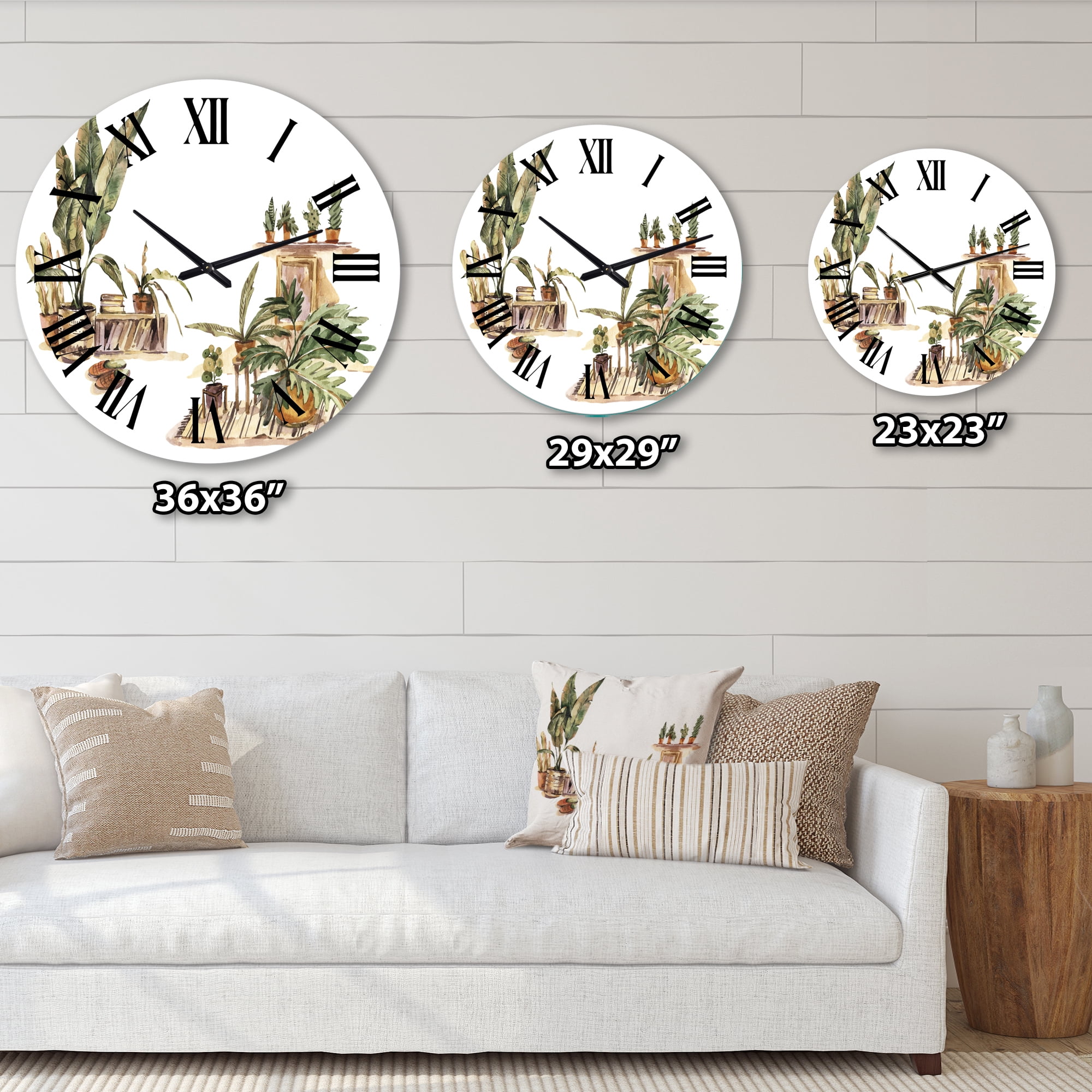 Designart 'Indoor House Plants Urban Jungle Iii' Traditional Wall Clock