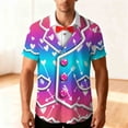 thumbnail image 2 of Stamzod Vacation Shirts for Men Summer Short Sleeve Casual Shirts Plus Size Mens Button Down Hawaiian Shirt Pink I XXL, 2 of 9