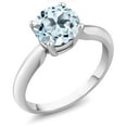 thumbnail image 2 of Gem Stone King 2.50 Ct Round Sky Blue Topaz 925 Sterling Silver Engagement Ring, 2 of 4