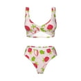 thumbnail image 4 of Daiia Hand Drawn Strawberry Women's Bikini Set Two Piece Swimsuit High Waisted Bikini Adjustable Straps Bikini Perfect for Beach, Pool, and Summer Vacation-, 4 of 9