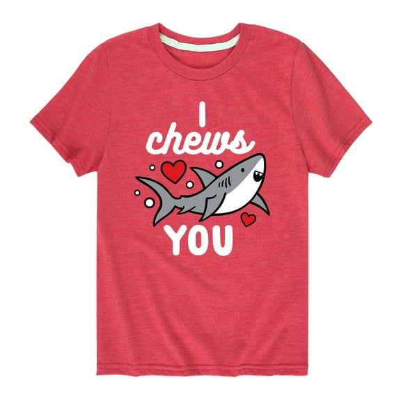 Instant Message - I Chews You Shark - Youth Short Sleeve Tee
