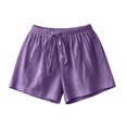 thumbnail image 6 of Hurxie Women's Wide Leg Shorts Drawstring Elastic Waist Vacation Casual Shorts Purple,M, 6 of 6