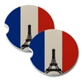 thumbnail image 1 of KuzmarK Sandstone Car Drink Coaster (set of 2) - French Eiffel Tower, 1 of 2