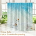 thumbnail image 5 of Ocean Beach Shower Curtain, Sea Drift Bottle Starfish Conch Seashell Bathroom Curtain, Tropical Ocean Theme Shower Curtain Set with 12 Hooks for Bathroom 72Wx84L, 5 of 6