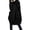 Black, variant on Women's Hooded Pocket Sweatshirt Zipper Mid Length Loose Jacket Solid Color Hoodie Plus Size Coats for Women Black 5XL