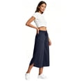 thumbnail image 6 of Barrel Pants for Women Cropped Linen Capris Petite Drawstring Wide Leg Cotton 2026 Casual Summer Boho Baggy Palazzo Pull On Trousers Navy L, 6 of 7
