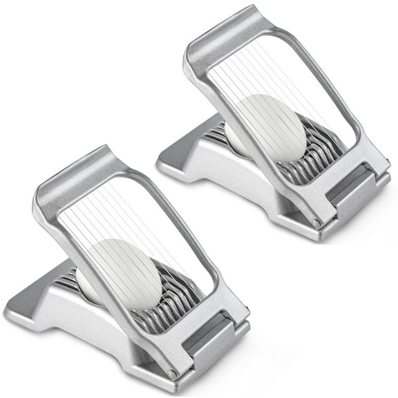 2Pcs Egg Slicer for Hard Boiled Eggs Aluminium Alloy Egg Cutter Multipurpose Egg Slicer Cutter Dishwasher Safe for Soft Fruit Food Mushroom