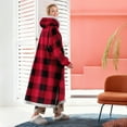 thumbnail image 2 of Fantaslook Oversized Wearable Blanket Hoodie, Long Flannel Sherpa Fleece Blanket Hoodie Sweatshirt for Adults Women Men, Plush Blanket with Hood, Pocket & Sleeves, 2 of 6
