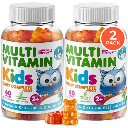Kids Multivitamin Gummies 14 Essential Vitamins Daily Supplement for Ages 2+ Vitamin A, C, D, E Vegetarian B6 & B12, Zinc, Biotin Gummy Multivitamins for Children - All Natural Chewables (120 Count)