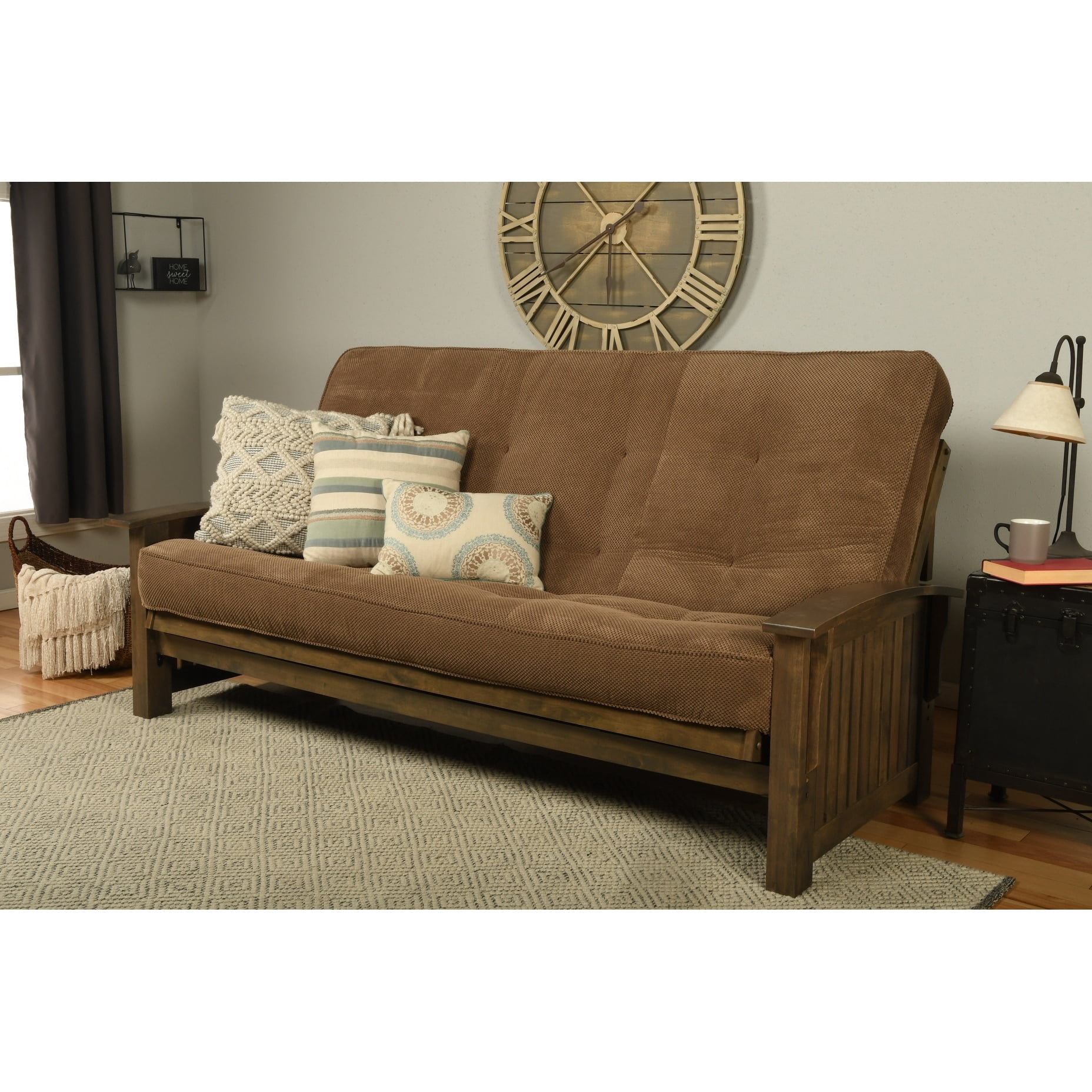 Kodiak Furniture Washington Queen-size Wood Futon-Marmont Mocha Brown Mattress