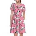 thumbnail image 1 of Balery Cute Cartoon Zebra Vestidos sueltos de manga corta para mujer, vestidos de verano 2025, vestidos casuales de corte A con vuelo., 1 of 6