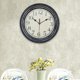 thumbnail image 5 of Reloj de pared redondo para colgar, con números arábigos grandes, silencioso y sin tictac para hotel. Plata antigua, 5 of 8