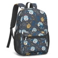 thumbnail image 2 of Police and Radio Black Pattern 17" Waterproof Oxford School Backpacks for Teens, S-Shape Padded Straps, for School, Travel, Hiking, Camping, 2 of 5