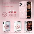 thumbnail image 2 of Magnetic for iPhone 17 Pro Case Clear, Sparkly Bling Glitter Cute Curly Wave Transparent Cover for Women Men Compatible with MagSafe Shockproof Protective Phone Case for iPhone 17 Pro, Pink, 2 of 7