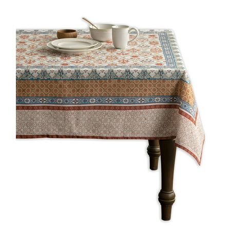

Maison d Hermine Romane 100% CottonTablecloth for Kitchen Dining | Tabletop | Decoration | Parties | Weddings | (Square 54 Inch by 72 Inch)