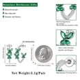 thumbnail image 6 of Beautlace 18K White Gold over Stering Silver Butterfly Hoop Earrings,May Emerald Birthstone Studs Earrings Jewelry Birthday Christmas Valentines Gifts for Women, 6 of 11
