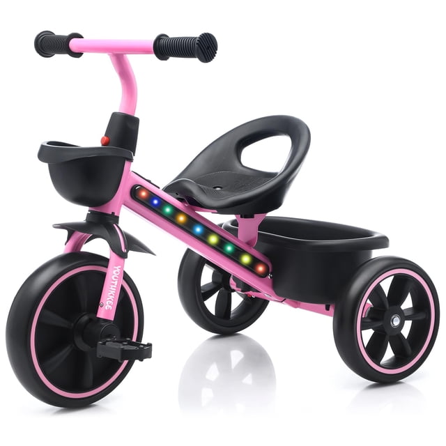 Triciclo infantil Youthkkee con luces LED, 3 ruedas, 1 a 3 años
