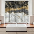 thumbnail image 2 of Ambesonne Marble Print Kitchen Curtains, Stone Inspired Motif, 55"x39", Dark Grey Pearl, 2 of 3