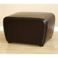 thumbnail image 1 of Leather Ottoman in Dark Brown, 1 of 2