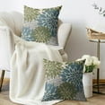 thumbnail image 3 of Blue Green Grey Gray Pillow Covers 16X16 Inch Set of 2, Modern Dahlia Floral Print Decorative Throw Pillow Covers Outdoor Farmhouse Cushion Case for Home Couch Sofa Bed Decoration, 3 of 5