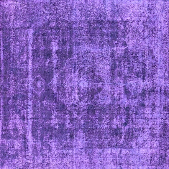 Ahgly Company Indoor Square Oriental Purple Industrial Area Rugs, 6' Square
