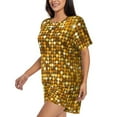 thumbnail image 2 of Lsque Bright Shiny Golden Women's Short-Sleeved Pajama Set - 2 Piece Soft and Lightweight Sleepwear Set-XX-Large, 2 of 9