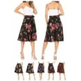thumbnail image 6 of Women's Casual Floral Printed A Line Ribbon Belted Knee Length Midi Skirt, 6 of 6