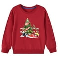 thumbnail image 4 of TFEOQRY Children Girls and Boys Christmas Sweatshirts Christmas Tree Printing Long Sleeve Hoodless Sweatshirt Red, 4 of 4