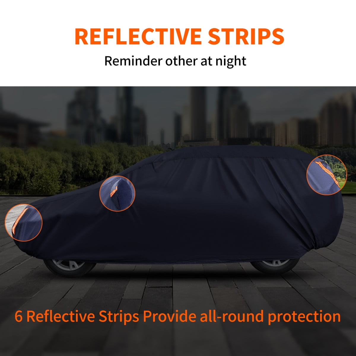 Eos Dust-proof Prevent Rain Snow From Freezing Sun Protection Protect Car Paint with Reflective Strips VW ZYuan Car Cover Waterproof Full Car Cover Compatible With Volkswagen
