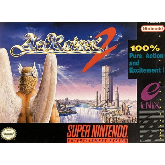 Restored ActRaiser 2 (Super Nintedndo, 1993) SNES Video Game (Refurbished)