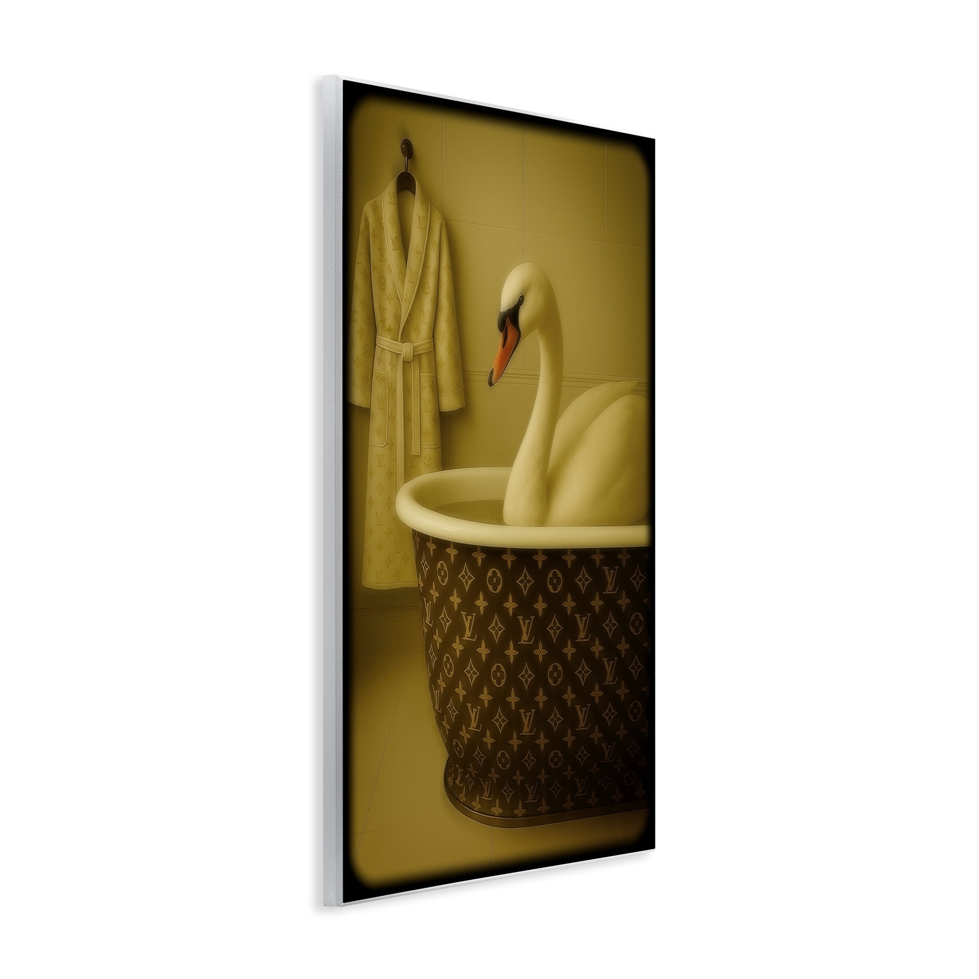 Stupell Industries Couture Swan in Luxury Tub Wall Plaque Art, design by Grotto Studios