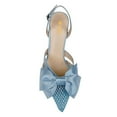 thumbnail image 3 of XYD Women Pointy Toe Slingback Pumps Satin Bowknot Chunky Low Heel Sandals Crystals Dress Wedding Shoes Size 15.5 Sky Blue, 3 of 4