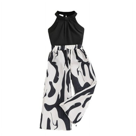 

Children s Girl s Summer Black Vest Top Printed Trousers Children s Clothing Set Cute School Outfits Clothes Set Girls Sweat Outfits for Winter New Born Crop Top Outfits for Kids Blanket with Matching