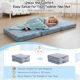 thumbnail image 7 of Foldable Floor Mattress for Kids-Glow in The Dark Toddler Nap Mat with Storage Bag, Portable Toddler Floor Pad for Travel, Daycare, Camping, RV, Playroom, Blue Dinosaur, 7 of 7