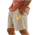 thumbnail image 1 of Pantalones Cortos para Hombre Cintura Elástica con Bolsillos Color Sólido Casual Cordón Suelto Pantalones Cortos de Ejercicio, 1 of 4