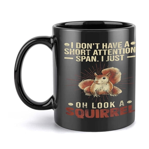 1pc Squirrel Mug 11oz Ceramic Coffee Cup with Humorous Text Reusable Hand Wash Only Ideal Holiday Birthday Christmas Summer Gifts Coffee Bar Accessories