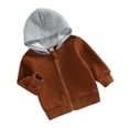 thumbnail image 5 of Kids Boys Hooded Jacket Zipper Cute Color Blocked Cotton Hoodie Coat Winter Children Outwear,6M-4Y, 5 of 10