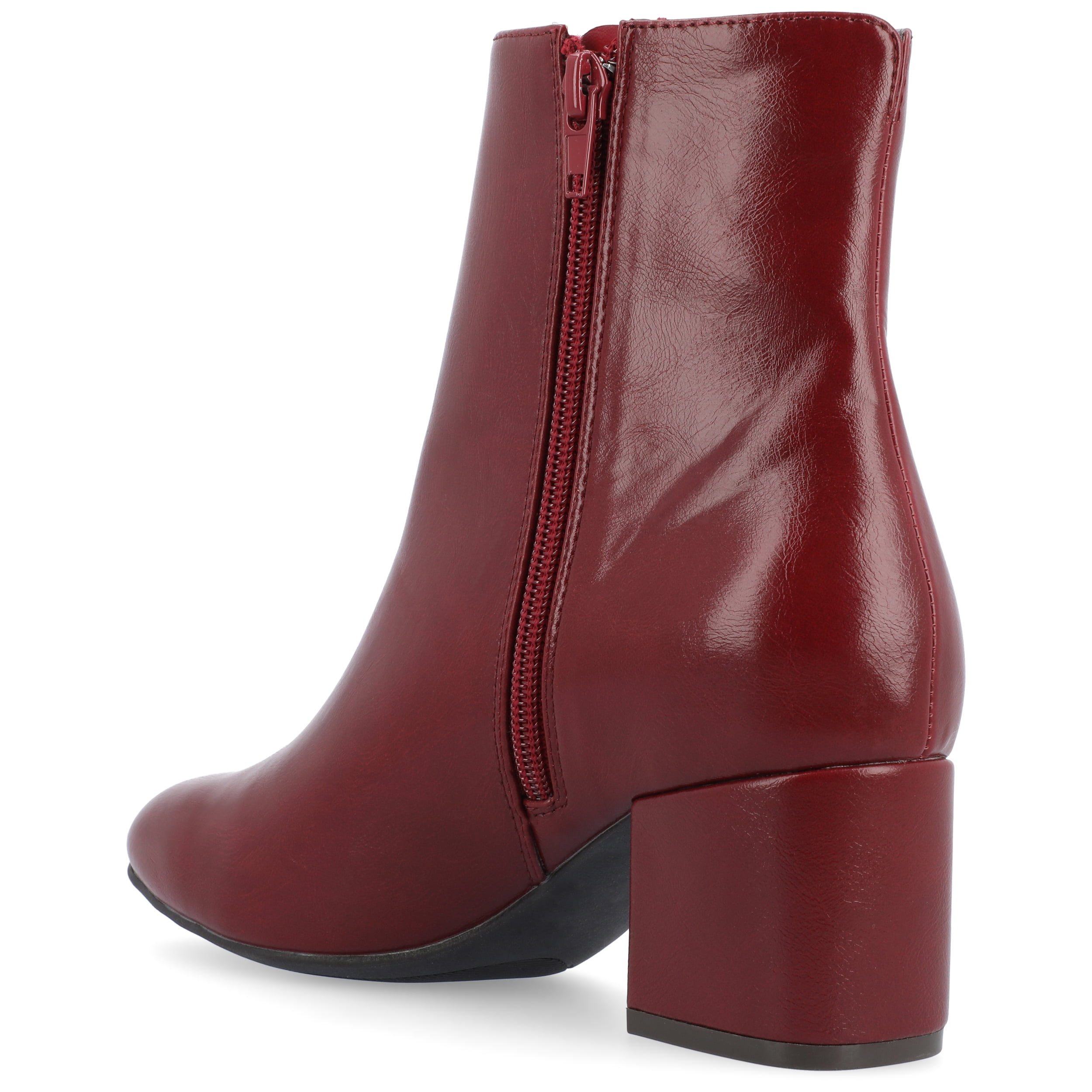 Journee Womens Adria Vegan Leather Square Toe Booties