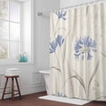thumbnail image 6 of Watercolor Flower Shower Curtain for Bathroom Decor, Vintage Blue Floral Rustic Country Farm Beige Waterproof Fabric Shower Curtain, 60"x72" Set with 12 Hooks, 6 of 9