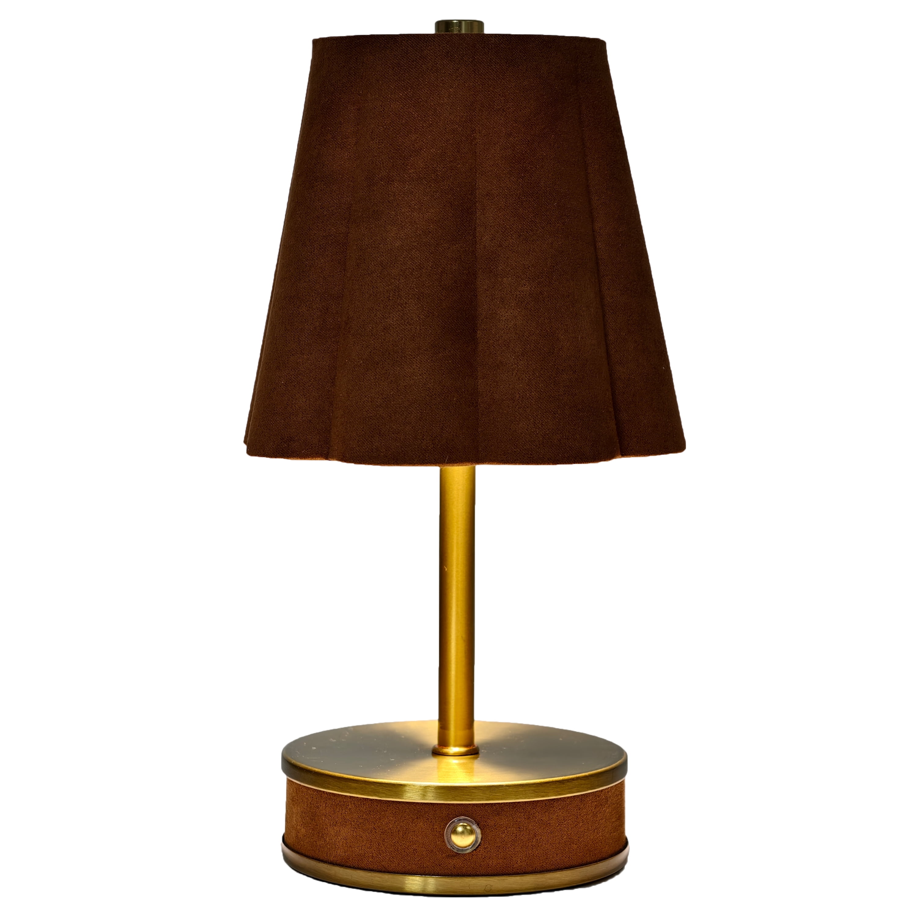 Home Decor Collection Sterling & Noble Home Brown Rounded Pleated Rechargeable Table Lamp