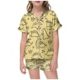 thumbnail image 1 of Pyjamas en Satin Imprimé Manches Courtes Ensemble de Vêtements de Maison Classique Pyjamas Filles Garçons Filles Mode, 1 of 5