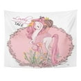 thumbnail image 1 of UFAEZU Colorful Abstract Cute Unicorn Princess Pink Bird Cartoon Cheerful Cloud Wall Art Hanging Tapestry Home Decor for Living Room Bedroom Dorm 51x60 inch, 1 of 1