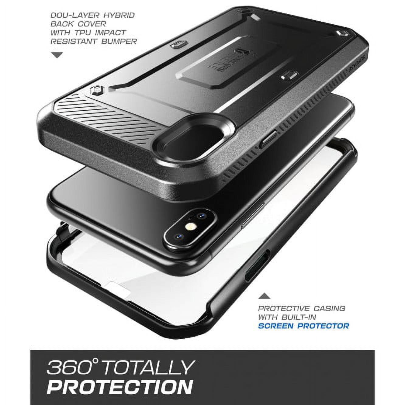 iPhone XS Case, iPhone X case, SUPCASE [Unicorn Beetle Pro Series] Full-Body Rugged Holster Case Cover with Built-In Screen Protector for iPhone X & iPhone XS